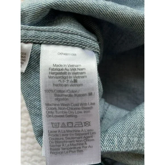 Madewell Women's Collared Denim Vest Light Wash Size Small With Pockets - Picture 11 of 12